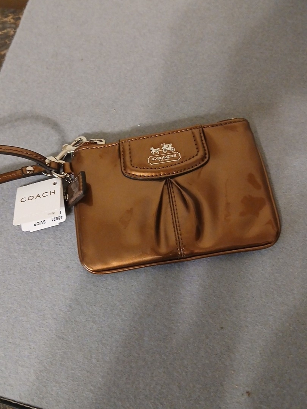 Coach Metallic Bronze Wristlet
